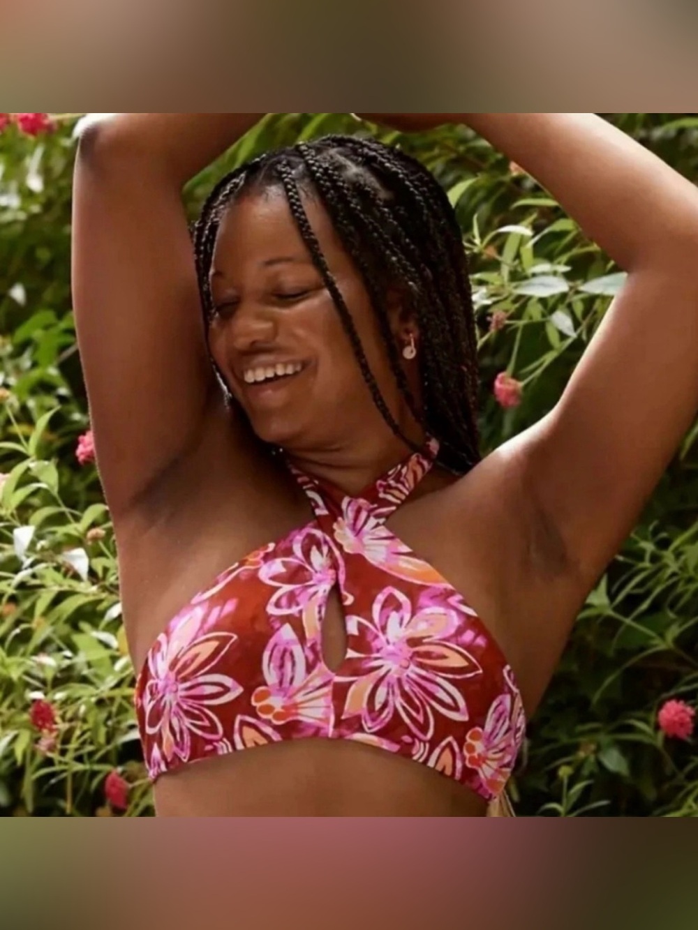 Aerie Crossover Keyhole Halter Bikini Top
